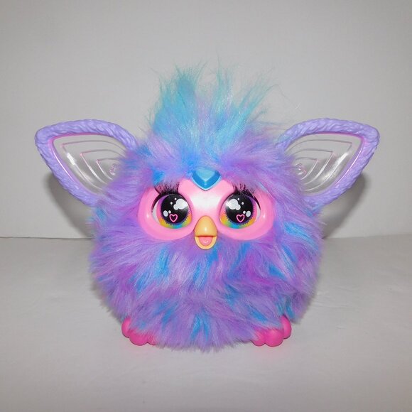 2023 Furby Purple Plush Tie Dye Interactive Voice activated Toy Glowing Ears - Picture 1 of 7